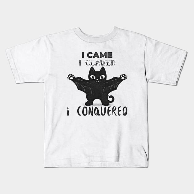 I Came I Claws I Conquered Kids T-Shirt by TeachUrb